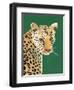 Colorful Cheetah on Emerald-Pamela Munger-Framed Art Print