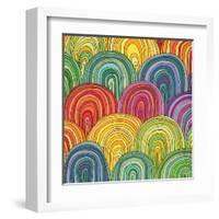 Colorful Circle Modern Abstract Design Pattern-Melindula-Framed Art Print