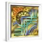 Colorful Clock-Art Deco Designs-Framed Giclee Print