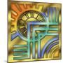 Colorful Clock-Art Deco Designs-Mounted Giclee Print
