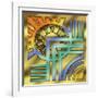 Colorful Clock-Art Deco Designs-Framed Giclee Print