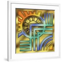 Colorful Clock-Art Deco Designs-Framed Giclee Print