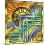 Colorful Clock-Art Deco Designs-Mounted Giclee Print