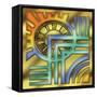 Colorful Clock-Art Deco Designs-Framed Stretched Canvas