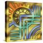 Colorful Clock-Art Deco Designs-Stretched Canvas