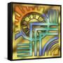 Colorful Clock-Art Deco Designs-Framed Stretched Canvas