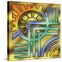 Colorful Clock-Art Deco Designs-Stretched Canvas