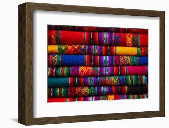 Colorful cloth, Cusco, Peru-David Wall-Framed Photographic Print