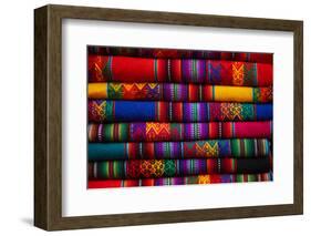 Colorful cloth, Cusco, Peru-David Wall-Framed Photographic Print