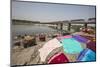 Colorful Clothes Drying in the Sun on the Banks of the River Yamuna-Roberto Moiola-Mounted Photographic Print