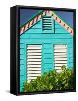 Colorful Cottage at Compass Point Resort, Gambier, Bahamas, Caribbean-Walter Bibikow-Framed Stretched Canvas