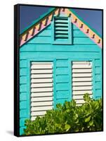 Colorful Cottage at Compass Point Resort, Gambier, Bahamas, Caribbean-Walter Bibikow-Framed Stretched Canvas