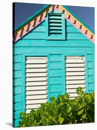 Colorful Cottage at Compass Point Resort, Gambier, Bahamas, Caribbean-Walter Bibikow-Stretched Canvas