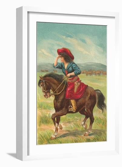 Colorful Cowgirl-null-Framed Art Print