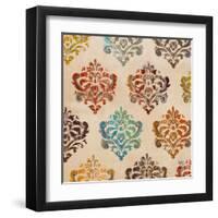 Colorful Damask Square I-Tiffany Hakimipour-Framed Art Print