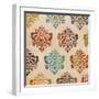 Colorful Damask Square I-Tiffany Hakimipour-Framed Art Print