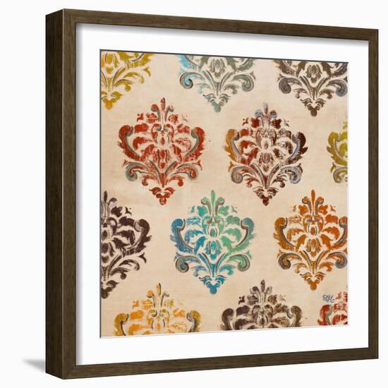 Colorful Damask Square I-Tiffany Hakimipour-Framed Premium Giclee Print