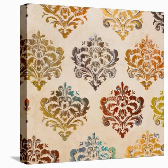 Colorful Damask Square II-Tiffany Hakimipour-Stretched Canvas