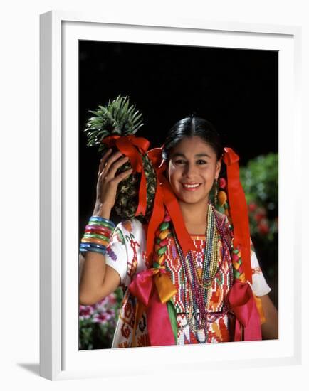 Colorful Dancer, Tourism in Oaxaca, Mexico-Bill Bachmann-Framed Premium Photographic Print