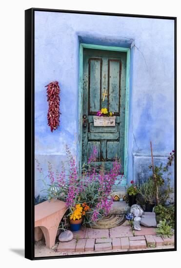 Colorful Doorway in the Barrio Viejo District of Tucson, Arizona, Usa-Chuck Haney-Framed Stretched Canvas