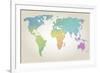 Colorful Dotted World Map-Cyborgwitch-Framed Art Print