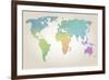 Colorful Dotted World Map-Cyborgwitch-Framed Art Print