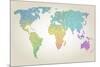 Colorful Dotted World Map-Cyborgwitch-Mounted Art Print