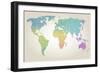 Colorful Dotted World Map-Cyborgwitch-Framed Art Print