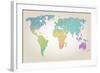 Colorful Dotted World Map-Cyborgwitch-Framed Art Print