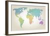 Colorful Dotted World Map-Cyborgwitch-Framed Art Print