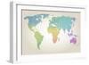 Colorful Dotted World Map-Cyborgwitch-Framed Premium Giclee Print