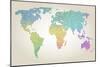 Colorful Dotted World Map-Cyborgwitch-Mounted Premium Giclee Print