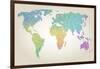 Colorful Dotted World Map-Cyborgwitch-Framed Art Print