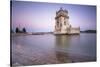 Colorful Dusk on the Tower of Belem, UNESCO World Heritage Site, Reflected in Tagus River-Roberto Moiola-Stretched Canvas