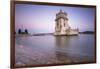 Colorful Dusk on the Tower of Belem, UNESCO World Heritage Site, Reflected in Tagus River-Roberto Moiola-Framed Photographic Print