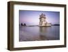 Colorful Dusk on the Tower of Belem, UNESCO World Heritage Site, Reflected in Tagus River-Roberto Moiola-Framed Photographic Print