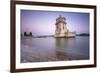 Colorful Dusk on the Tower of Belem, UNESCO World Heritage Site, Reflected in Tagus River-Roberto Moiola-Framed Photographic Print