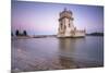 Colorful Dusk on the Tower of Belem, UNESCO World Heritage Site, Reflected in Tagus River-Roberto Moiola-Mounted Photographic Print