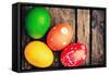 Colorful Easter Eggs-Malija-Framed Stretched Canvas