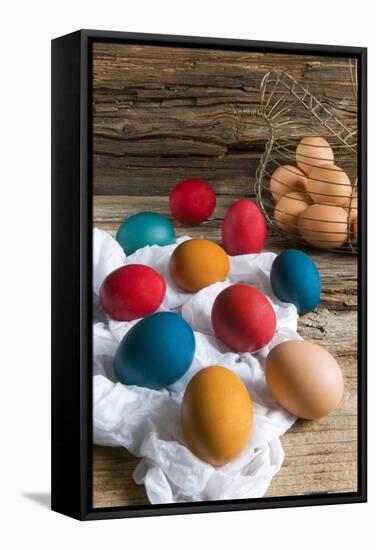 Colorful Easter Eggs-Nico Tondini-Framed Stretched Canvas