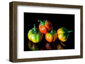 Colorful Eggplant Vegetable on Black Background-pritsadee-Framed Photographic Print