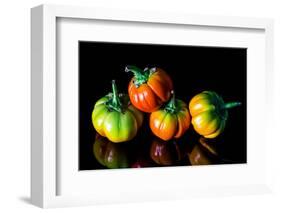 Colorful Eggplant Vegetable on Black Background-pritsadee-Framed Photographic Print