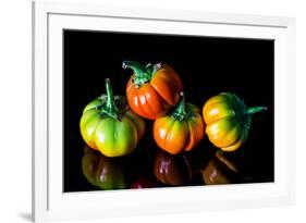 Colorful Eggplant Vegetable on Black Background-pritsadee-Framed Photographic Print