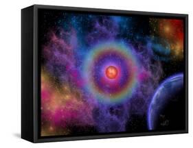 Colorful Emissions are Released from a Distant Star-Stocktrek Images-Framed Stretched Canvas