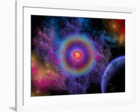 Colorful Emissions are Released from a Distant Star-Stocktrek Images-Framed Photographic Print