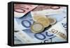 Colorful Euro Banknotes-mikdam-Framed Stretched Canvas