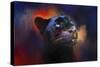 Colorful Expressions Black Leopard-Jai Johnson-Stretched Canvas