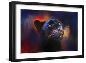 Colorful Expressions Black Leopard-Jai Johnson-Framed Premium Giclee Print