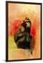 Colorful Expressions Black Monkey-Jai Johnson-Framed Giclee Print