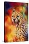 Colorful Expressions Cheetah 2-Jai Johnson-Stretched Canvas
